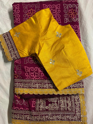1-4 Days Delivery! Classic Vichitra Silk Saree With Zari Stone Work And Blouse With Embroidery Work, Listing ID: 9871322939674