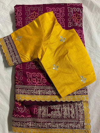 1-4 Days Delivery! Classic Vichitra Silk Saree With Zari Stone Work And Blouse With Embroidery Work, Listing ID: 9871322939674