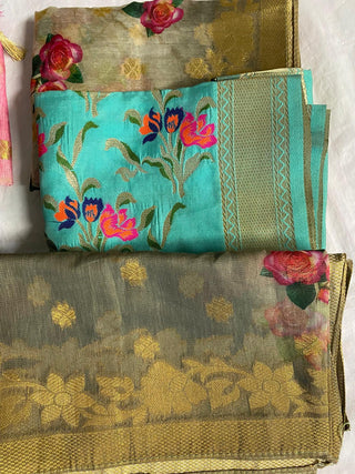 2-3 Days Delivery! Organza Dupatta with Zari work: Listing ID: 9880176230682