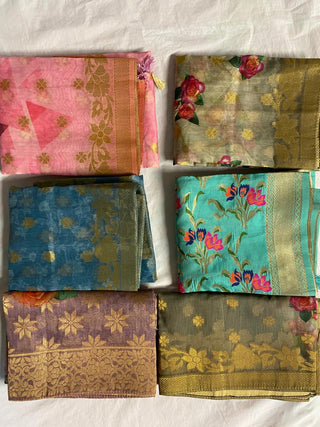 2-3 Days Delivery! Organza Dupatta with Zari work: Listing ID: 9880176230682