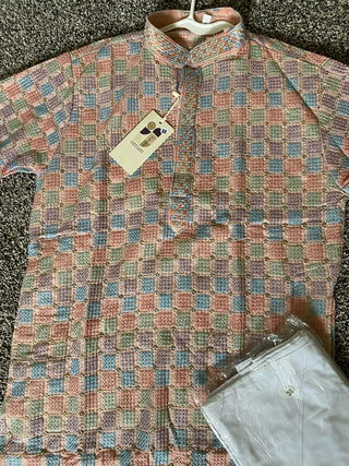 2-3 Days Delivery! Indian Men Kurta Pyjama Ready to Wear Rayon Cotton Party Wear, Listing ID: 9951648514330