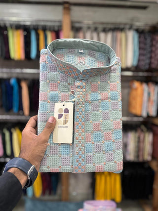 2-3 Days Delivery! Indian Men Kurta Pyjama Ready to Wear Rayon Cotton Party Wear, Listing ID: 9951648514330