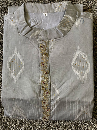 2-3 Days Delivery! Indian Men Kurta Pyjama Ready to Wear Jacquard Silk Party Wear, Listing ID: 9951669813530