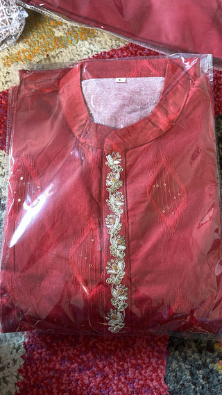 2-3 Days Delivery! Indian Men Kurta Pyjama Ready to Wear Jacquard Silk Party Wear, Listing ID: 9951669813530