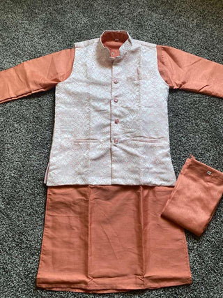 1-4 Days Delivery! Varman Indian Men Koti Kurta Pyjama Set Ready to Wear Bangalori Silk Jacquard Work Party Wear, Listing ID: 10019061858586