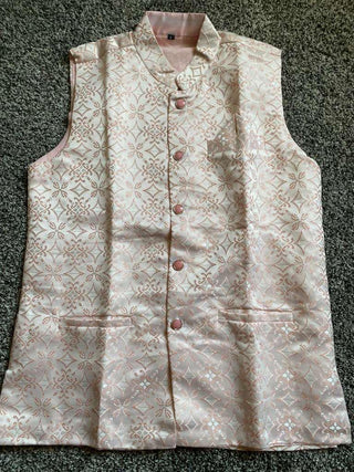 1-4 Days Delivery! Varman Indian Men Koti Kurta Pyjama Set Ready to Wear Bangalori Silk Jacquard Work Party Wear, Listing ID: 10019061858586