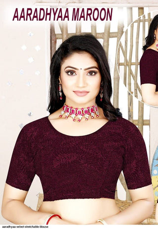 aaradhyaa-velvet-stretchable-blouse-maroon