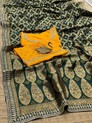 banarasi-bandhani-saree-with-zari-embroidery-work-green-2