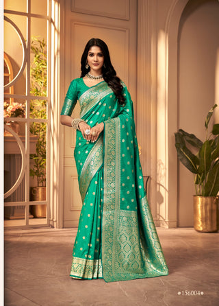 Varman Traditional Indian Saree for Women Ready to Wear Saree Banarasi Satin Party Wear Fully Stitched Blouse, Listing ID: PRE9463374774554