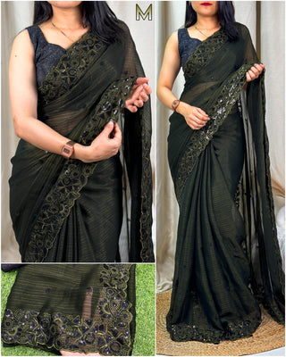 blooming-chiffon-saree-with-black-sequin-with-tone-to-tone-thread-work-color-olive-2