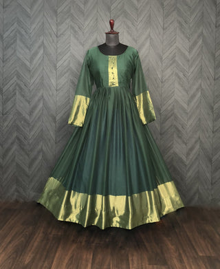       chiffon-gown-with-golden-zari-patta-work-green-3