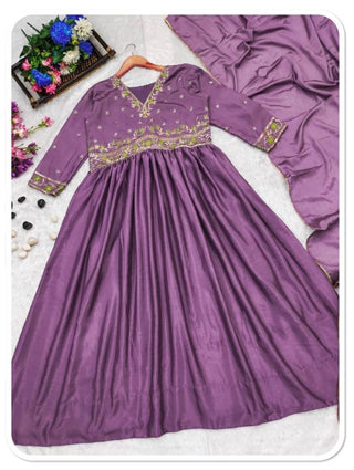 chinnion-silk-georgette-anarkali-long-gown-dupatta-with-yolk-embroidery-purple