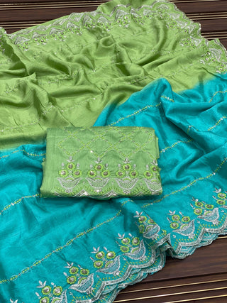 chinon-silk-saree-sequence-embroidery-work-color-green-2