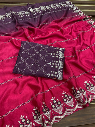 chinon-silk-saree-sequence-embroidery-work-color-purple-2