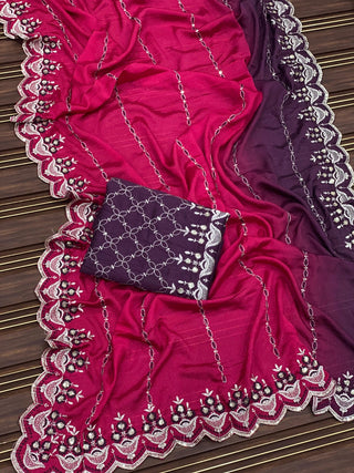 chinon-silk-saree-sequence-embroidery-work-color-purple