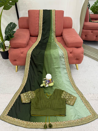 chinon-silk-saree-with-thread-sequence-lace-work-color-green-7