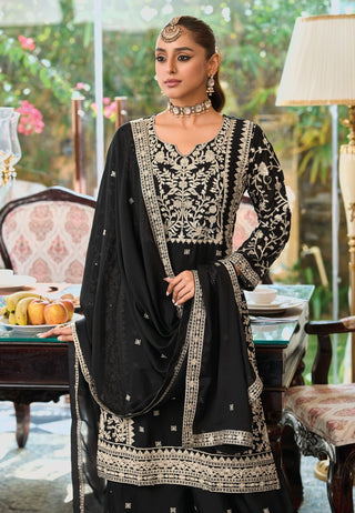 chinon-top-palazzo-dupatta-set-with-embroidery-work-color-black-1