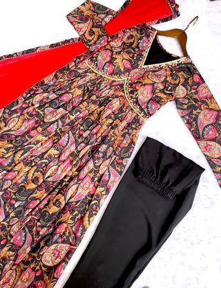 cotton-aliya-cut-gown-pant-dupatta-with-digital-print-hand-made-glass-mirror-work-color-black-3