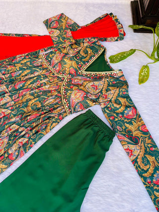cotton-aliya-cut-gown-pant-dupatta-with-digital-print-hand-made-glass-mirror-work-color-green-2