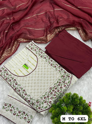 cotton-kurti-pant-dupatta-set-with-embroidery-sequins-work-color-white-maroon-1