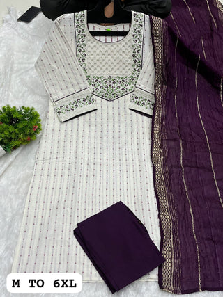 cotton-kurti-pant-dupatta-set-with-embroidery-sequins-work-color-white-purple-4