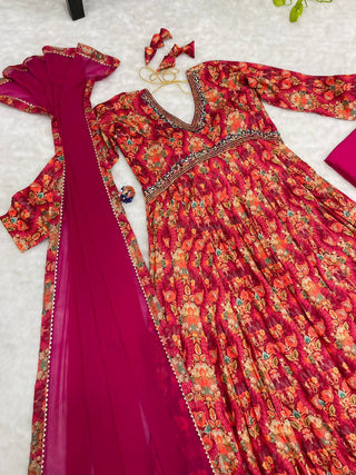 cotton-muslin-aliya-cut-gown-pant-dupatta-with-digital-print-hand-made-glass-mirror-work-color-red-7