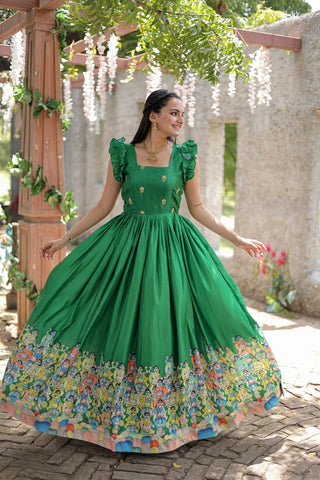 dola-silk-gown-with-designer-print-work-green-3