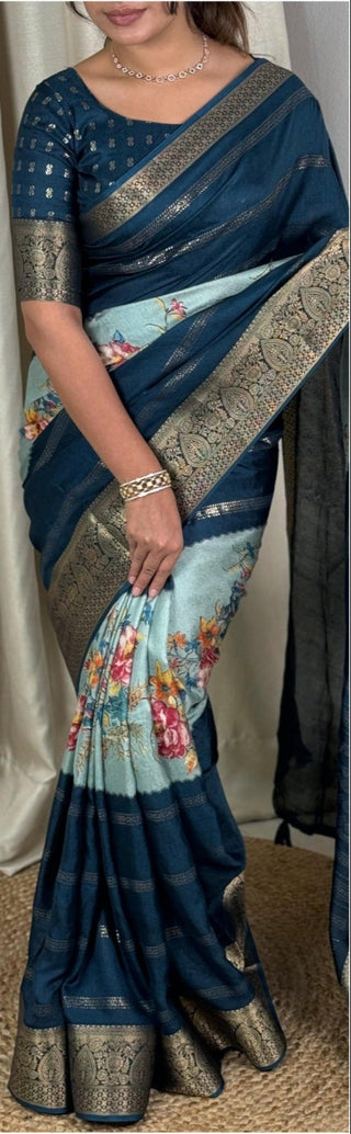 dull-moss-printed-sarees-zari-jacquard-border-color-blue-1