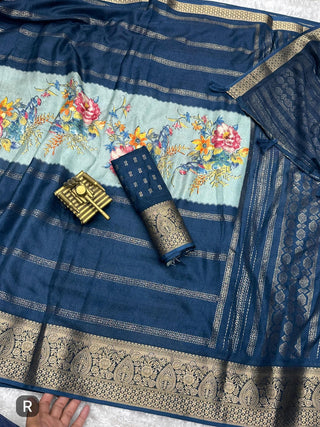dull-moss-printed-sarees-zari-jacquard-border-color-blue-3
