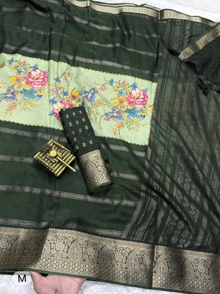 dull-moss-printed-sarees-zari-jacquard-border-color-bottle-green-3