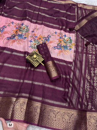 dull-moss-printed-sarees-zari-jacquard-border-color-wine-3