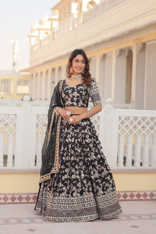 dyeable-pure-viscose-jacquard-lehenga-choli-dupatta-with-embroidery-sequence-work-color-black-1