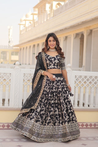  dyeable-pure-viscose-jacquard-lehenga-choli-dupatta-with-embroidery-sequence-work-color-black-2