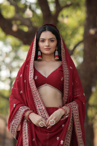 faux-blooming-georgette-lehenga-choli-dupatta-set-sequence-embroidery-work-color-maroon-3