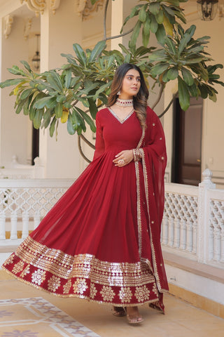 faux-blooming-gown-dupatta-suit-sequins-embroidery-work-color-maroon-2