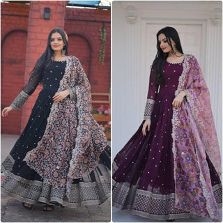     Analyzing image    faux-blooming-gown-dupatta-suit-with-zari-thread-sequins-embroidery-work