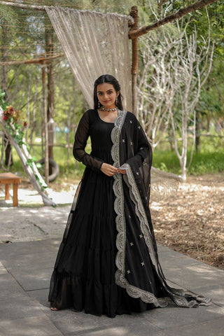    faux-blooming-gown-with-dupatta-embroidery-work-black-1