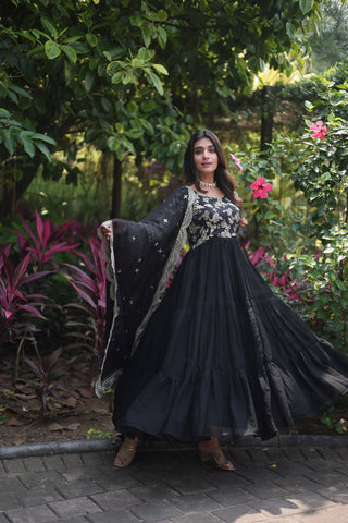 faux-blooming-gown-with-viscose-dyable-jacquard-dupatta-embroidery-sequence-work-color-black-2