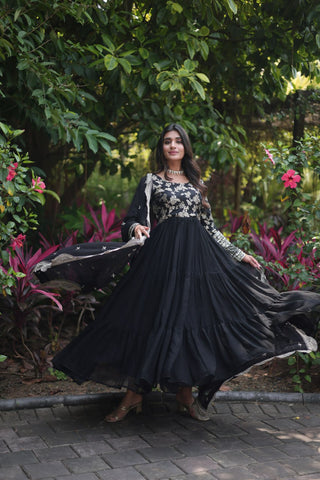 faux-blooming-gown-with-viscose-dyable-jacquard-dupatta-embroidery-sequence-work-color-black-5