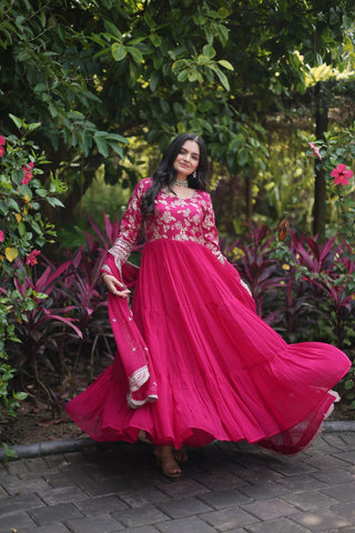 faux-blooming-gown-with-viscose-dyable-jacquard-dupatta-embroidery-sequence-work-color-pink-1