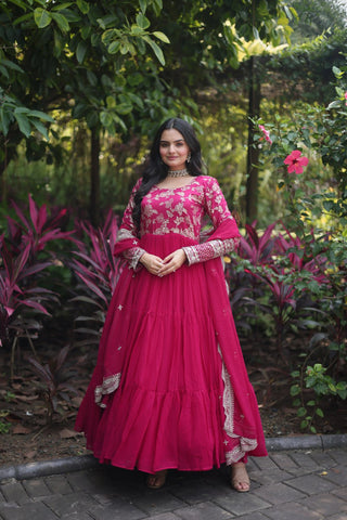 faux-blooming-gown-with-viscose-dyable-jacquard-dupatta-embroidery-sequence-work-color-pink-2