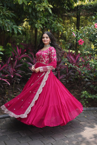 faux-blooming-gown-with-viscose-dyable-jacquard-dupatta-embroidery-sequence-work-color-pink-6