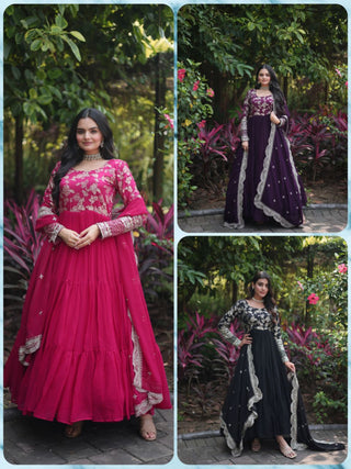        faux-blooming-gown-with-viscose-dyable-jacquard-dupatta-embroidery-sequence-work
