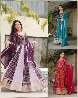 faux-blooming-long-gown-dupatta-set-with-zari-sequence-embroidery-work