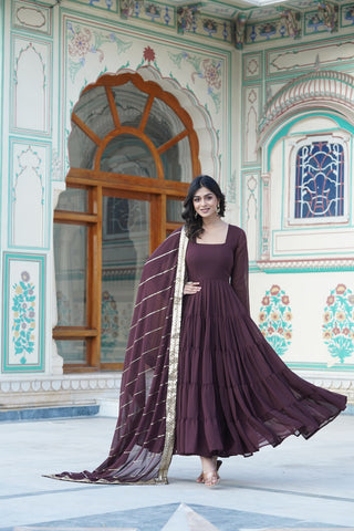  Analyzing image    faux-georgette-gown-dupatta-suit-set-with-parallel-sequins-embroidered-work-color-brown-2