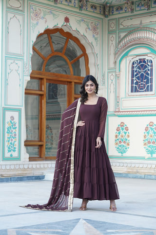  Analyzing image    faux-georgette-gown-dupatta-suit-set-with-parallel-sequins-embroidered-work-color-brown-6