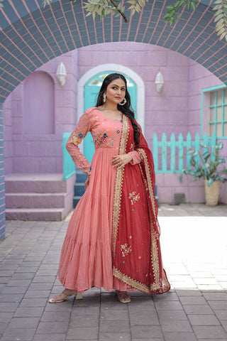 faux-georgette-gown-with-silk-dupatta-embroidery-thread-work-parrot-peach-2