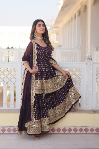 faux-georgette-kurti-gharara-dupatta-suit-with-sequins-thread-embroidery-work-color-purple-1