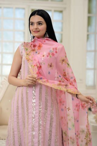 faux-georgette-kurti-sharara-dupatta-set-with-line-sequins-embroidery-work-color-pink-6