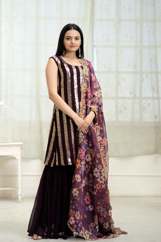 faux-georgette-kurti-sharara-dupatta-set-with-line-sequins-embroidery-work-color-wine-2